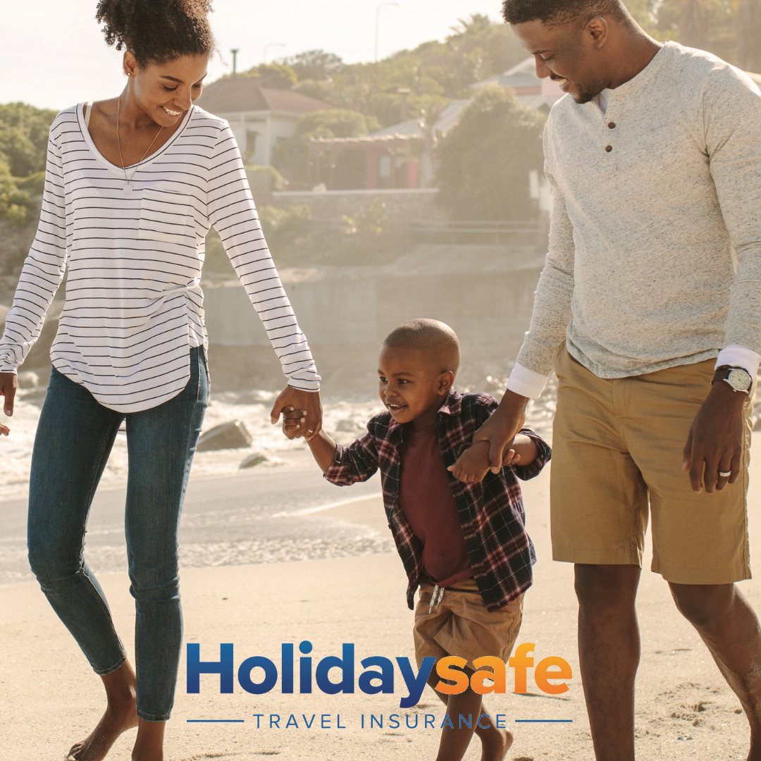 Holidaysafe travel insurance - family on a beach day